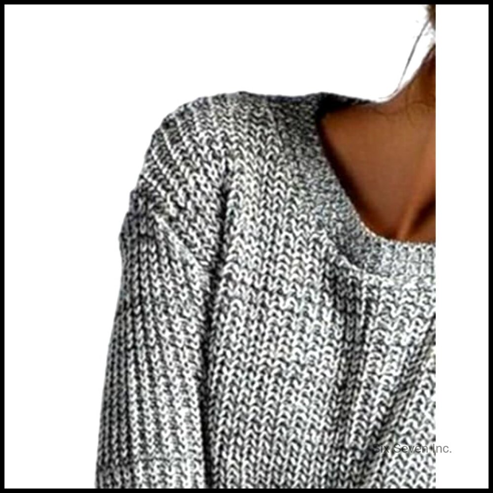 Cute Heart Pattern Elbow Patchwork Knitted Pullov… - image 2